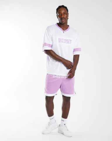 File Kumaş Spor Şort-Lila