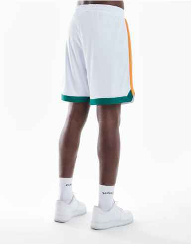 File Kumaş Spor Şort-Turuncu-Beyaz