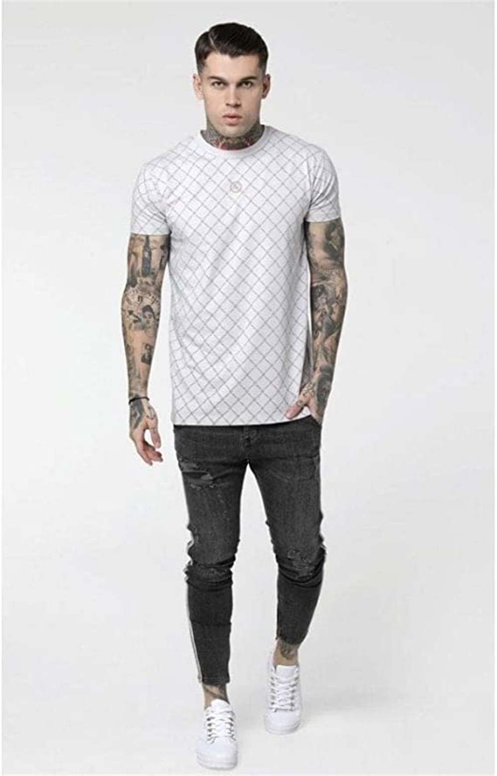 Gizli Baskılı T shirt Bej