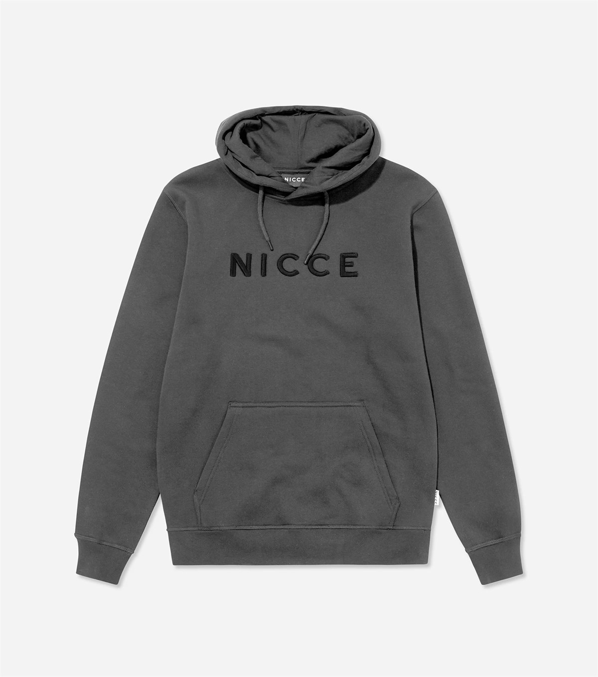 Gögsü Büyük Nakışlı  Kapşonlu Sweat Antracite