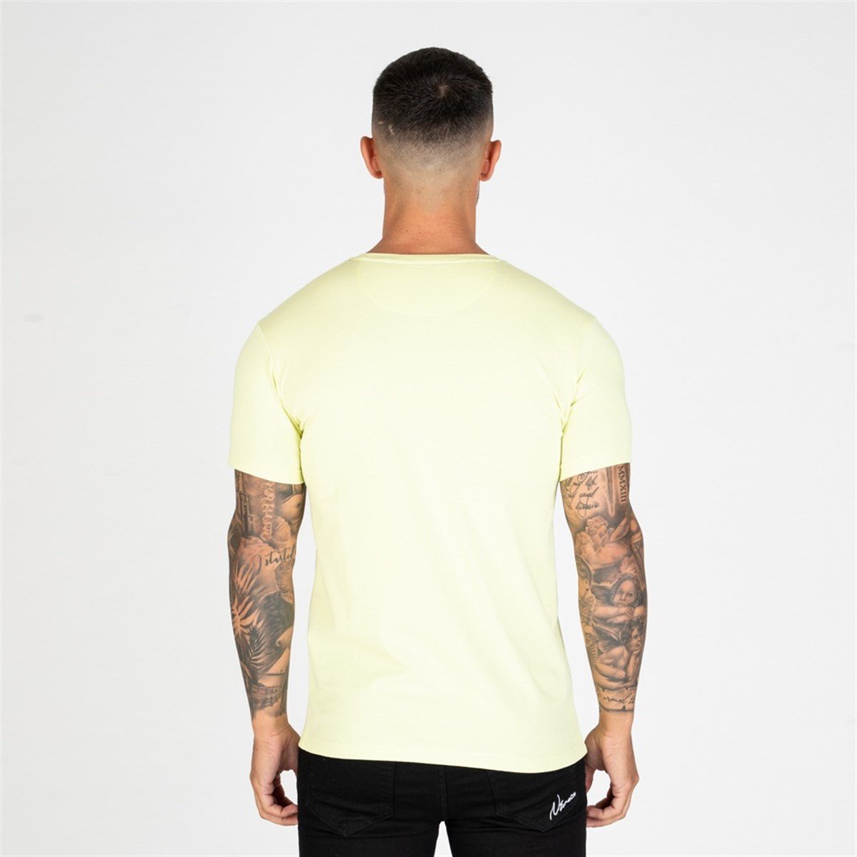 Göğsü Nakışlı TShirt Neon-Sarı