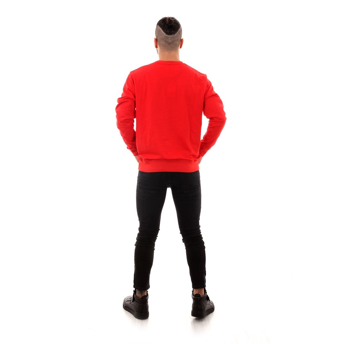 Gümüş Baskılı Sweat Kırmızı