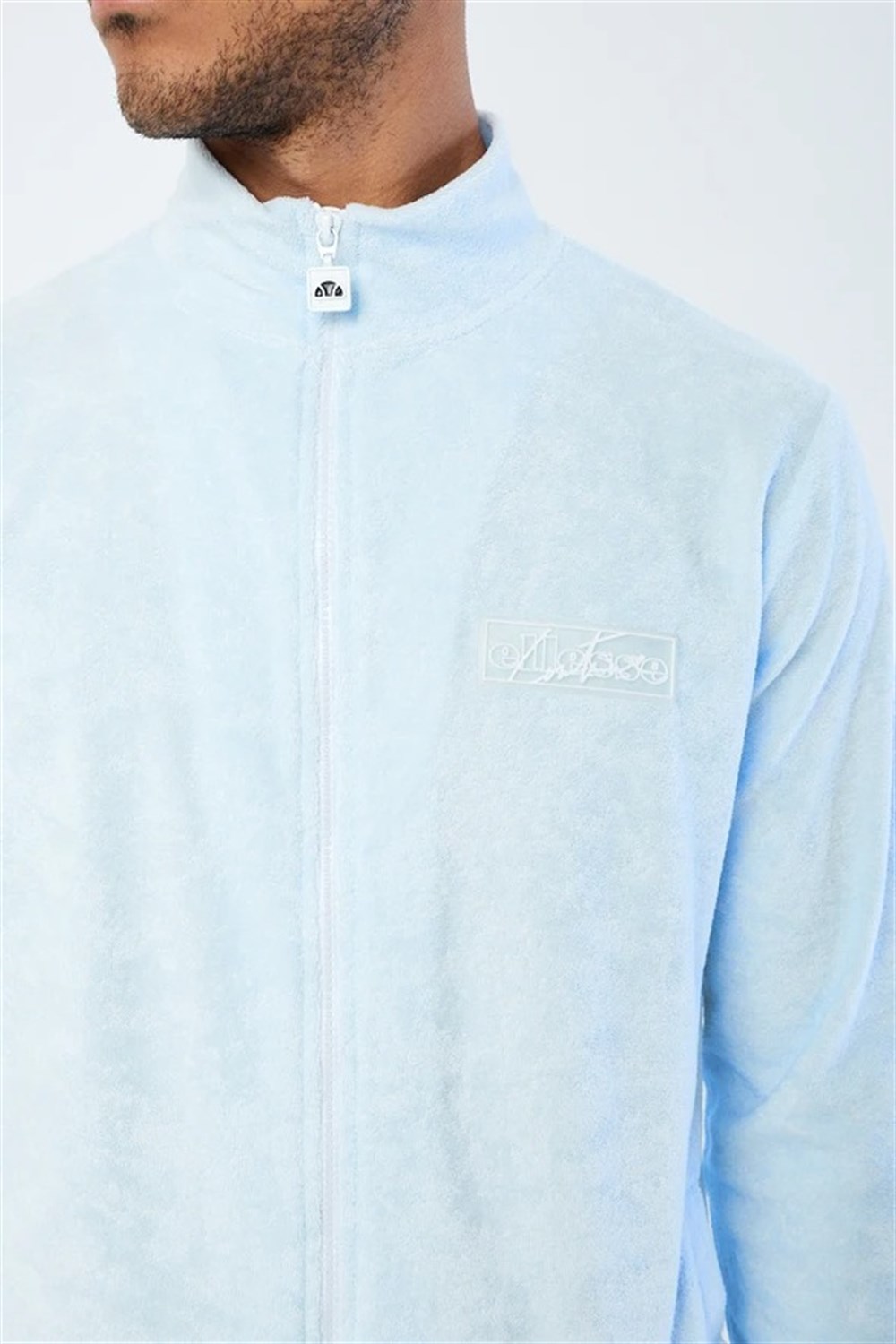 Havlu Soft  Kumaş Fermuarlı  Sweat Mavi Açık