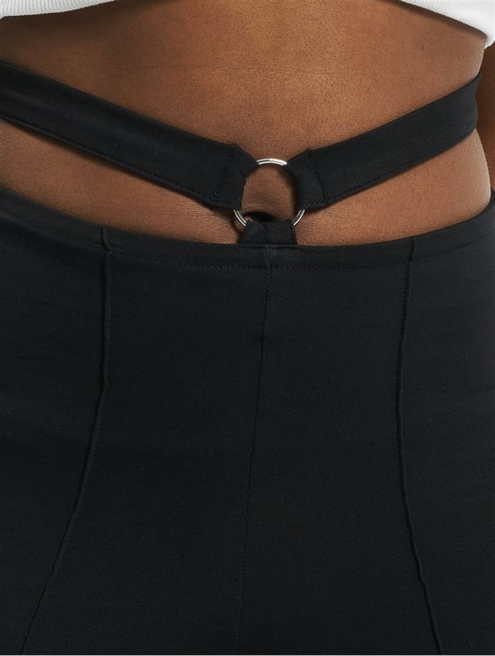 Jersey flare Pantolon-Siyah