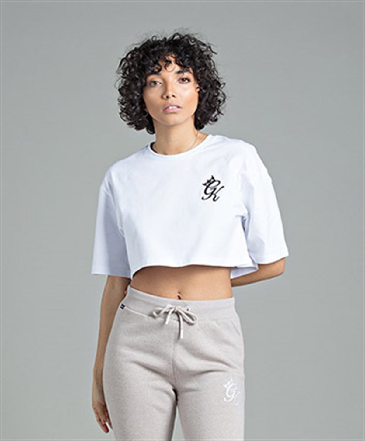 Kısa  Crop  BAsic T Shirt Beyaz