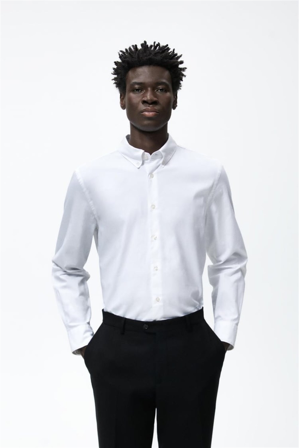 Likralı Gömlek-Beyaz