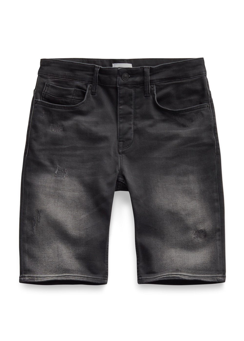Likralı Soft Kumaş Jean Şort Siyah