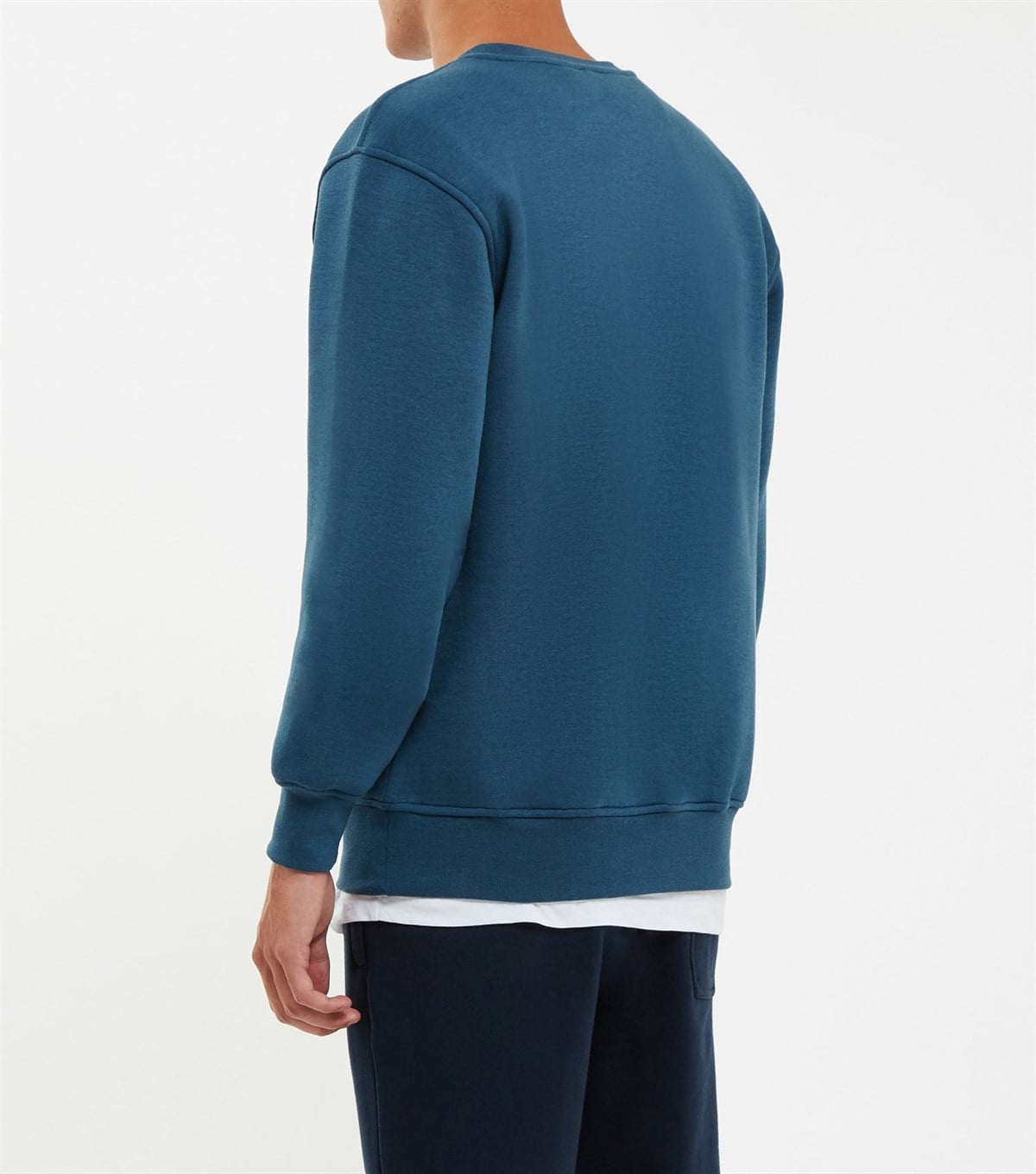 Logolu Basic Sweat Mavi