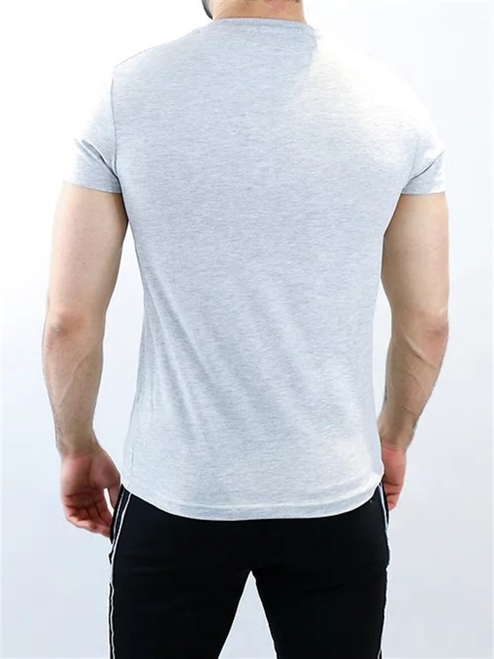 Logolu Basic T shirt Gri