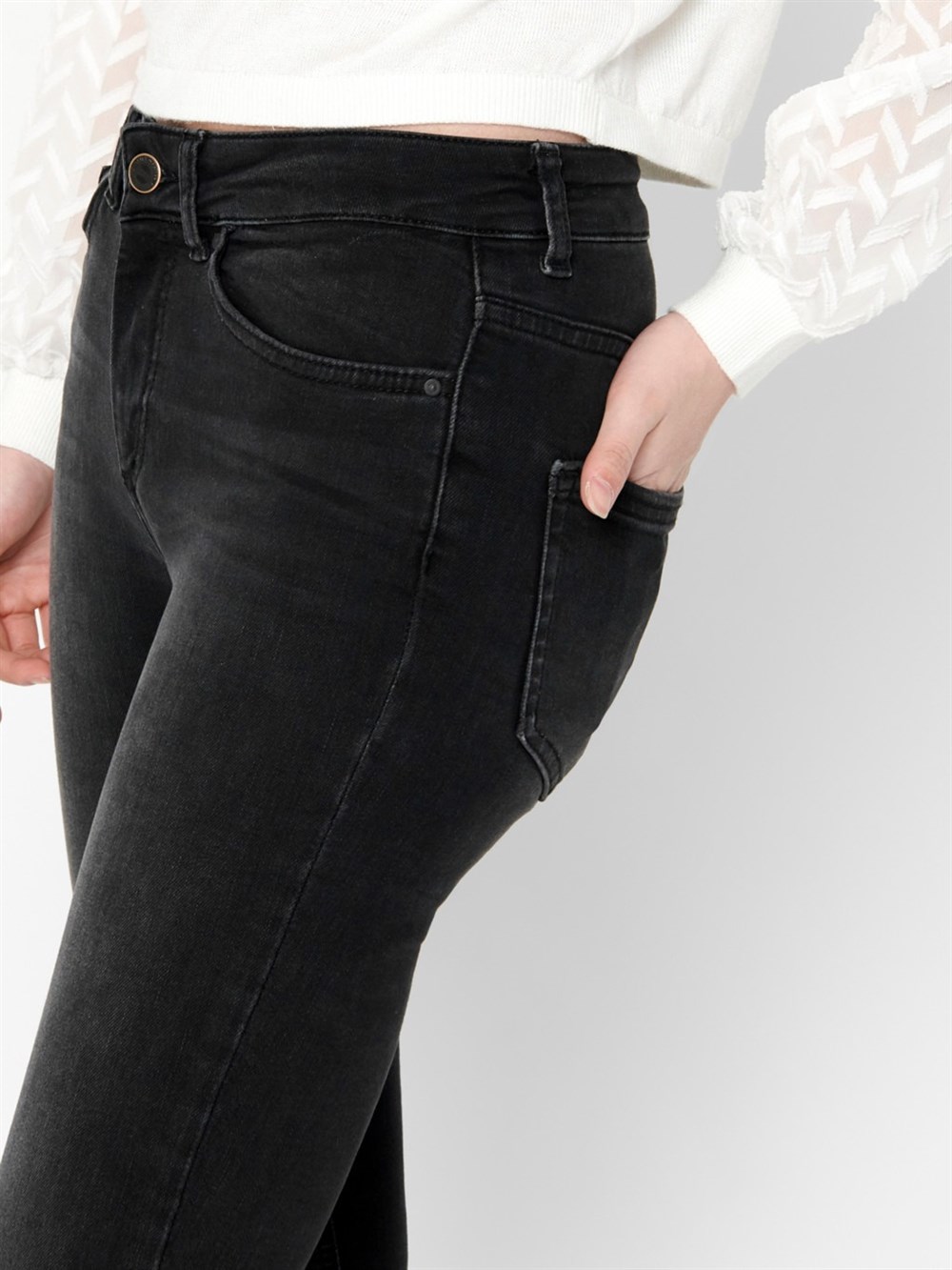 MID ANKLE SKINNY FIT JEANS-Antrasit