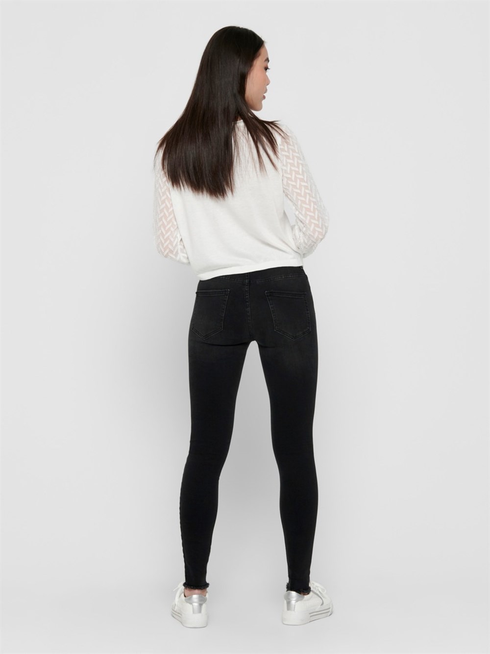 MID ANKLE SKINNY FIT JEANS-Antrasit