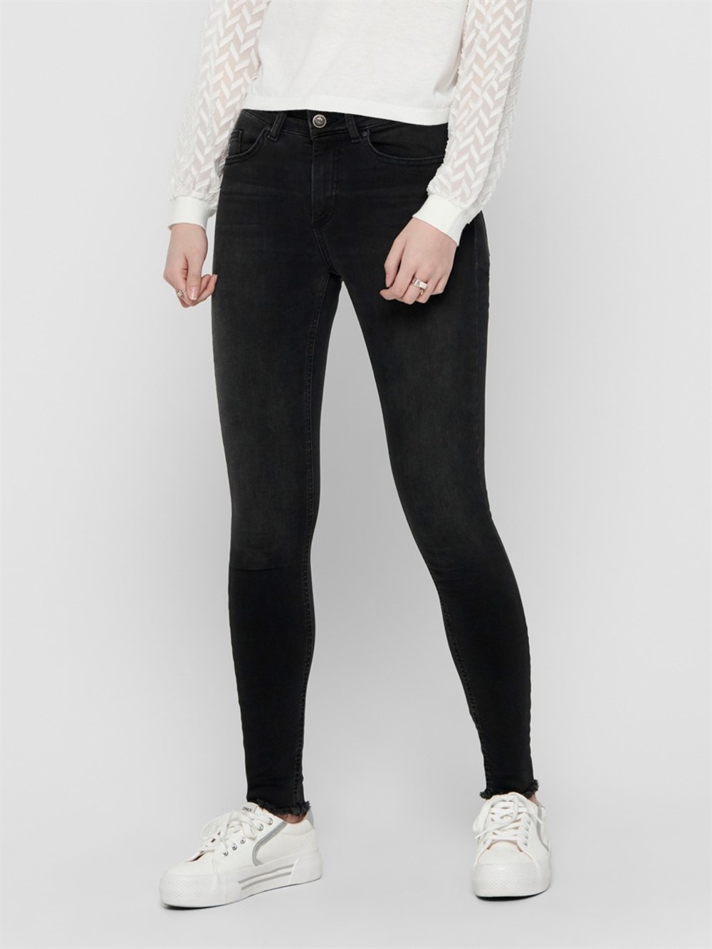 MID ANKLE SKINNY FIT JEANS-Antrasit