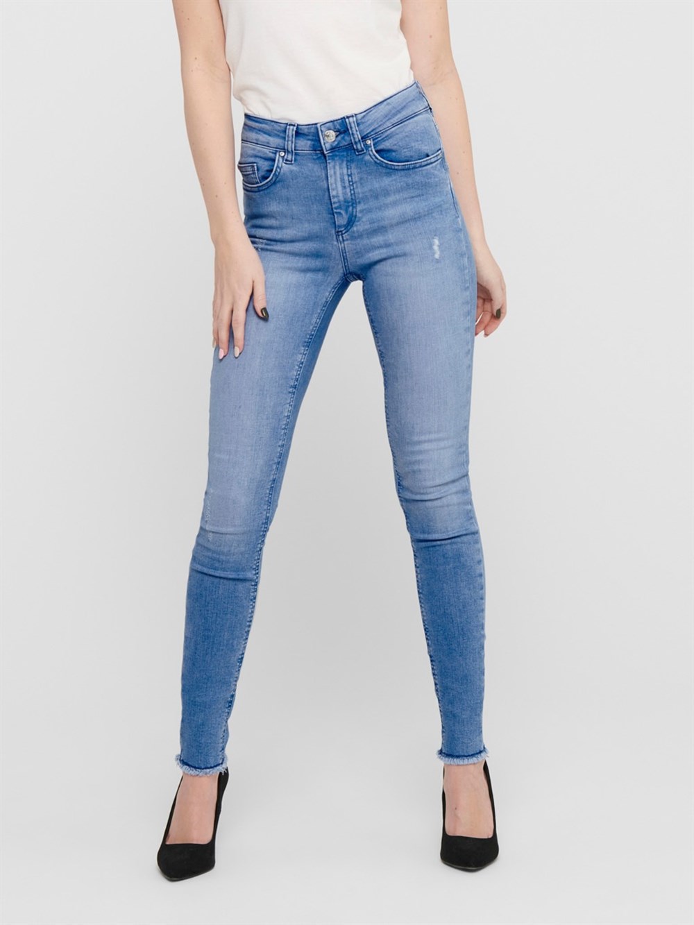 MID ANKLE SKINNY FIT JEANS-Mavi Açık
