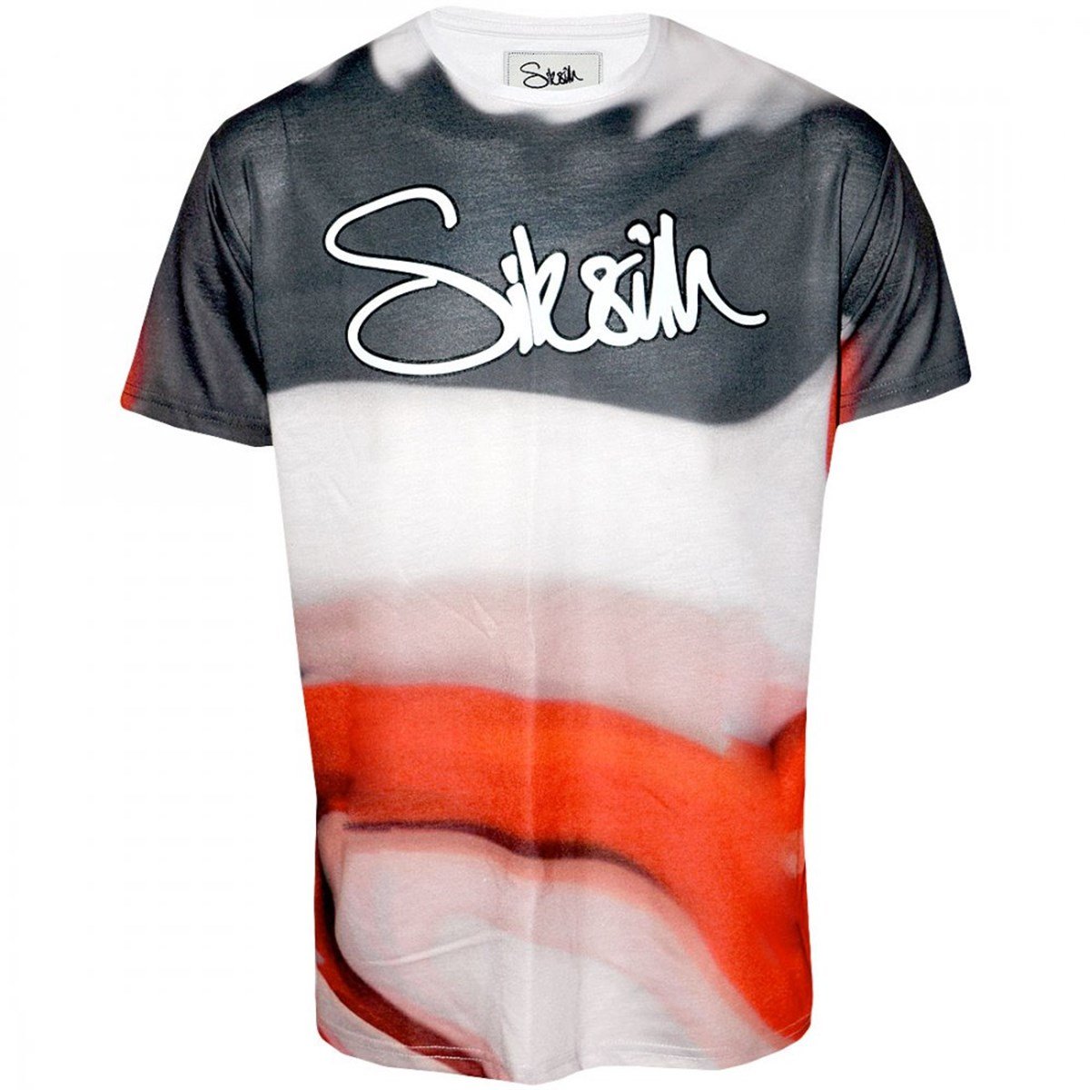 Multicolor Dalgalı T-Shirt Siyah-Kırmızı