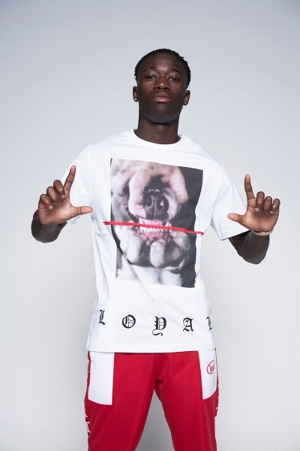 Normal Kesim  Unisex Köpek Baskılı T shirt Beyaz