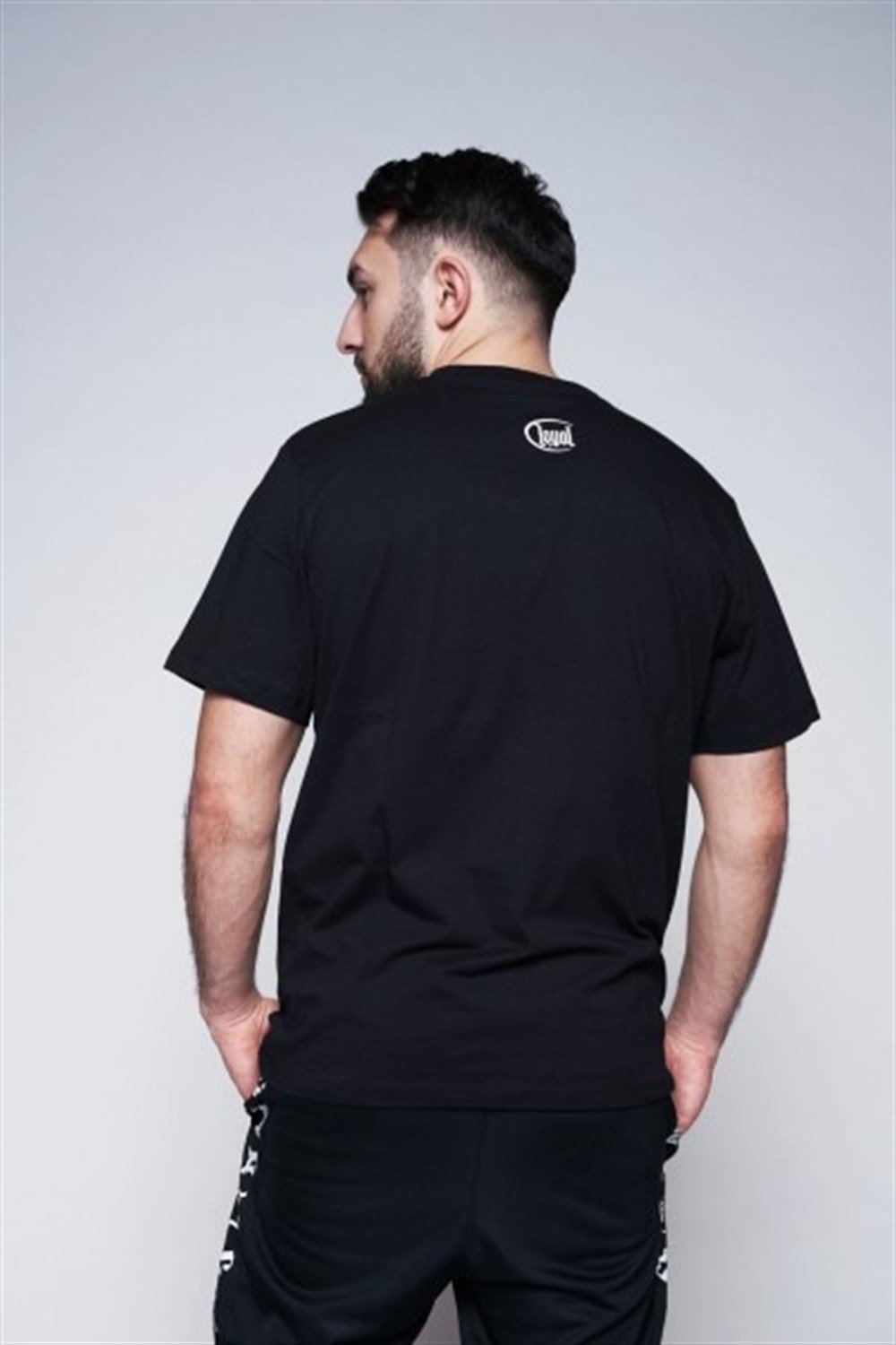 Normal Kesim  Unisex Köpek Baskılı T shirt Siyah