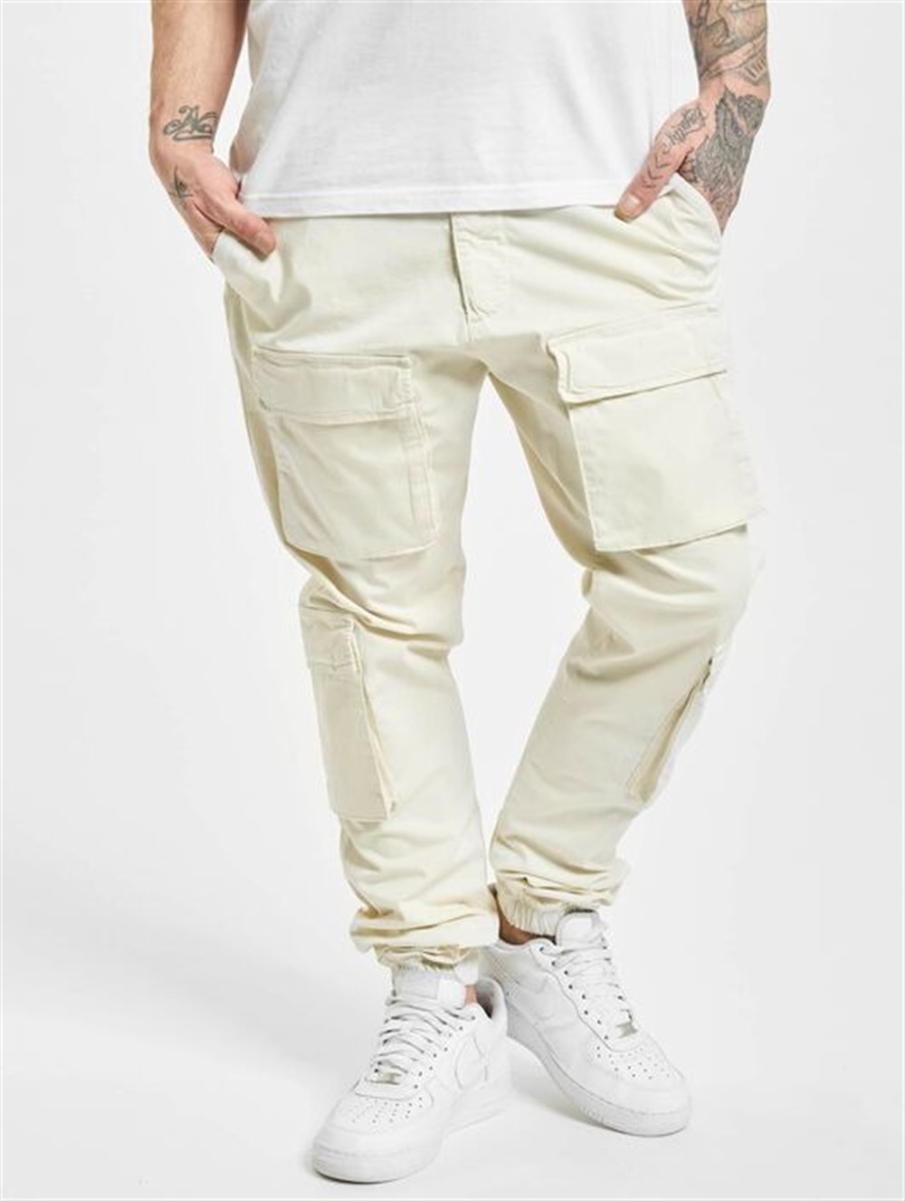 Önden Cepli Lyon   Pantolon Krem