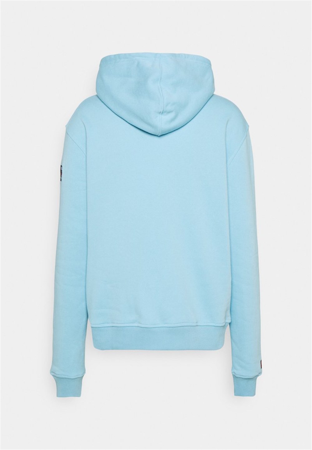 Önü İmza Nakışlı Kapişonlu Sweat Mavi Açık