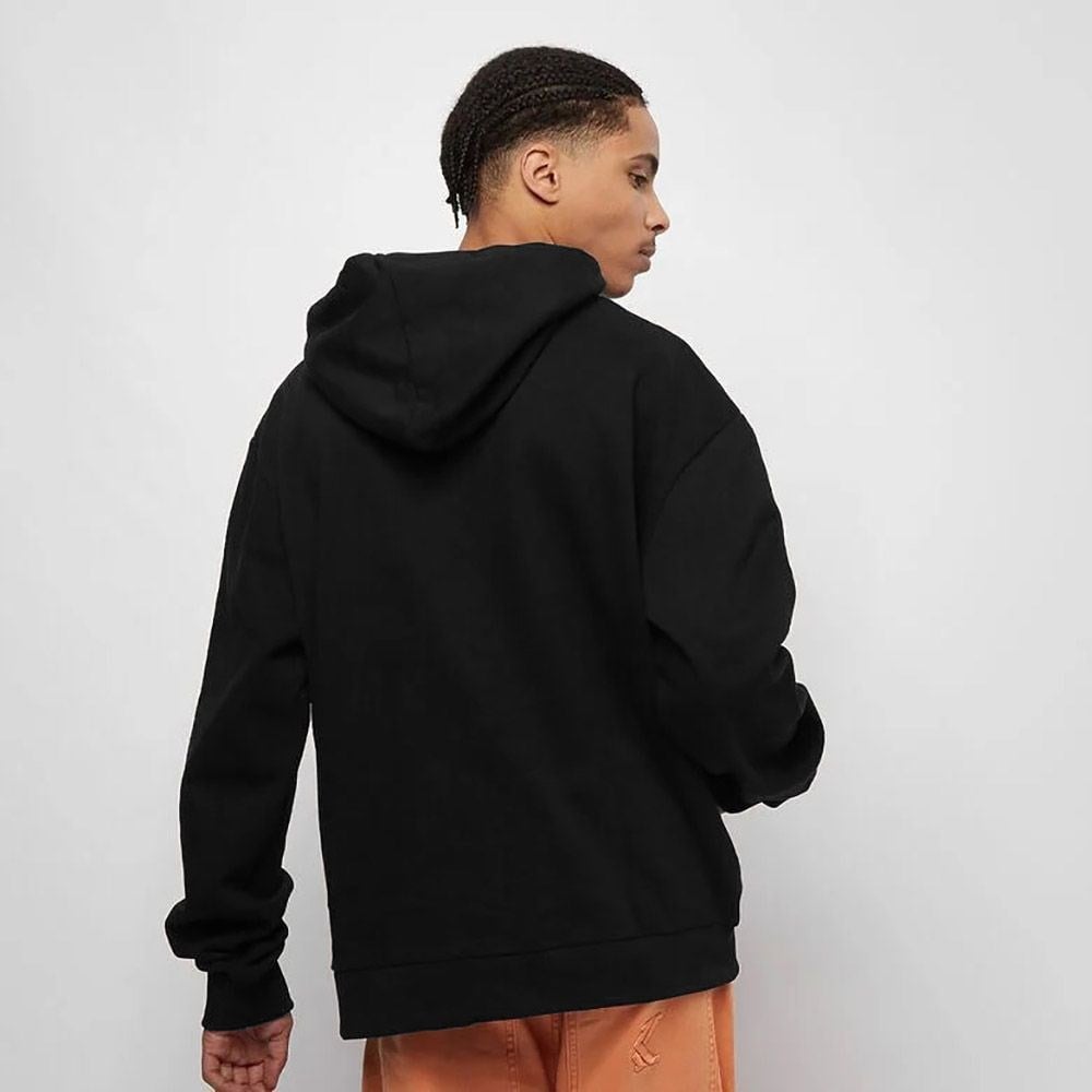 Önü Yazılı Oversize Kapşonlu Sweat Siyah