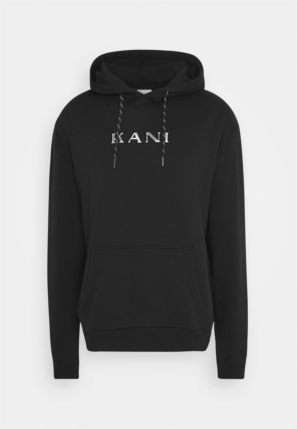 Önü Yazılı Oversize Kapşonlu Sweat Siyah