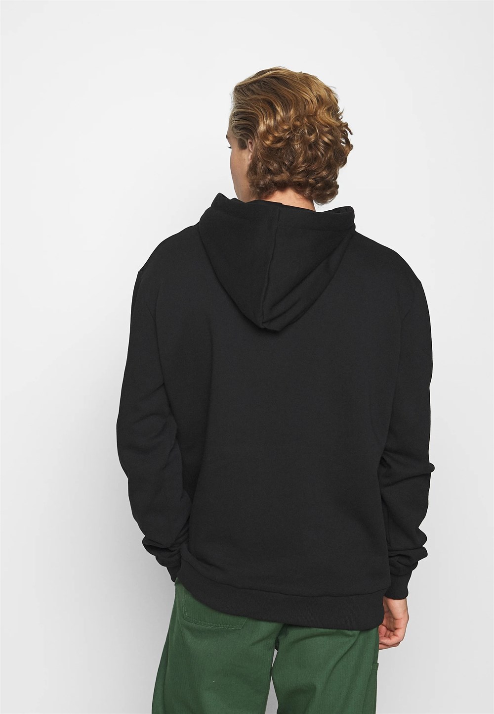 Önü Yazılı Oversize Kapşonlu Sweat Siyah