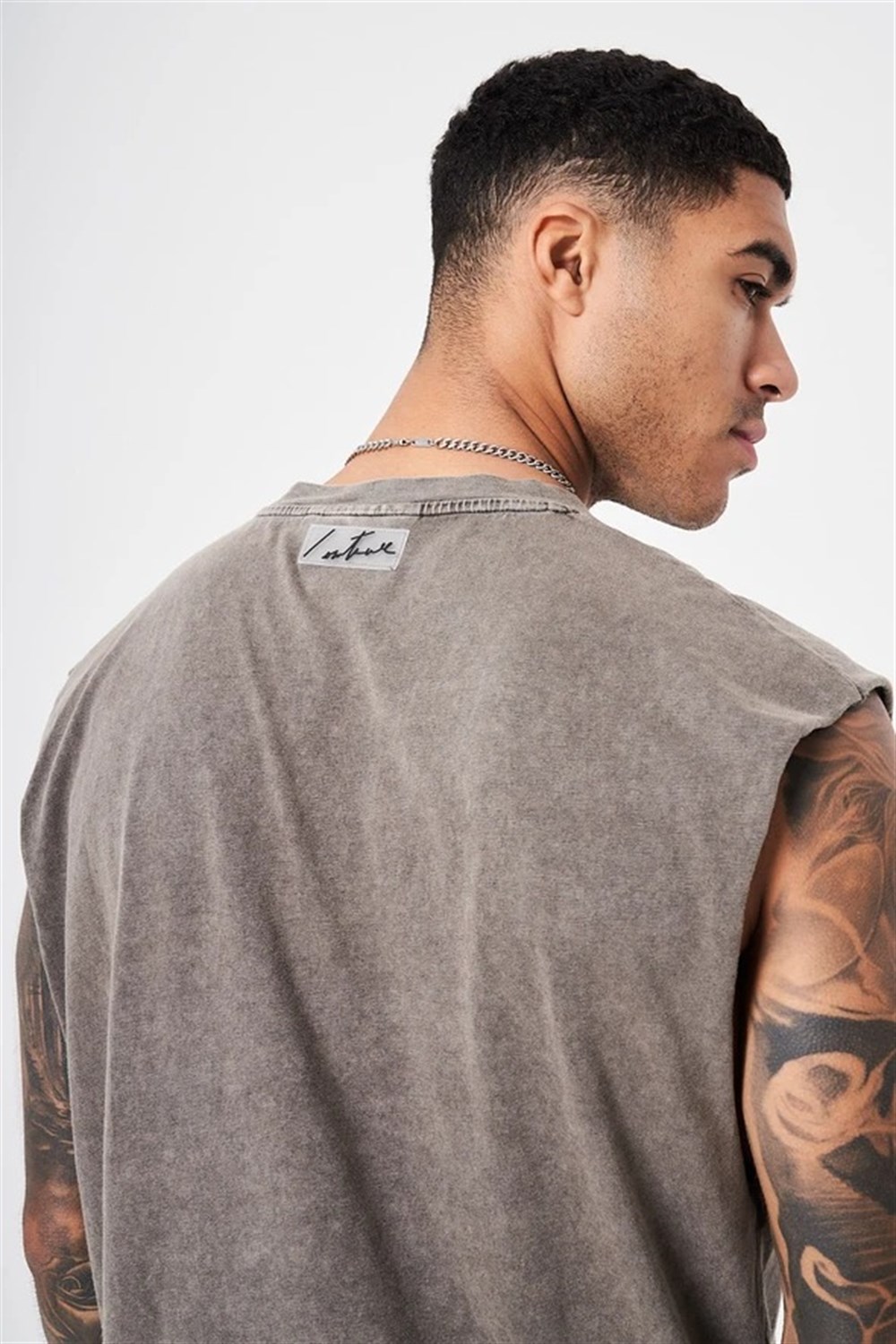 Oversize Basic  Kolsuz Atlet Antrasit-Gri