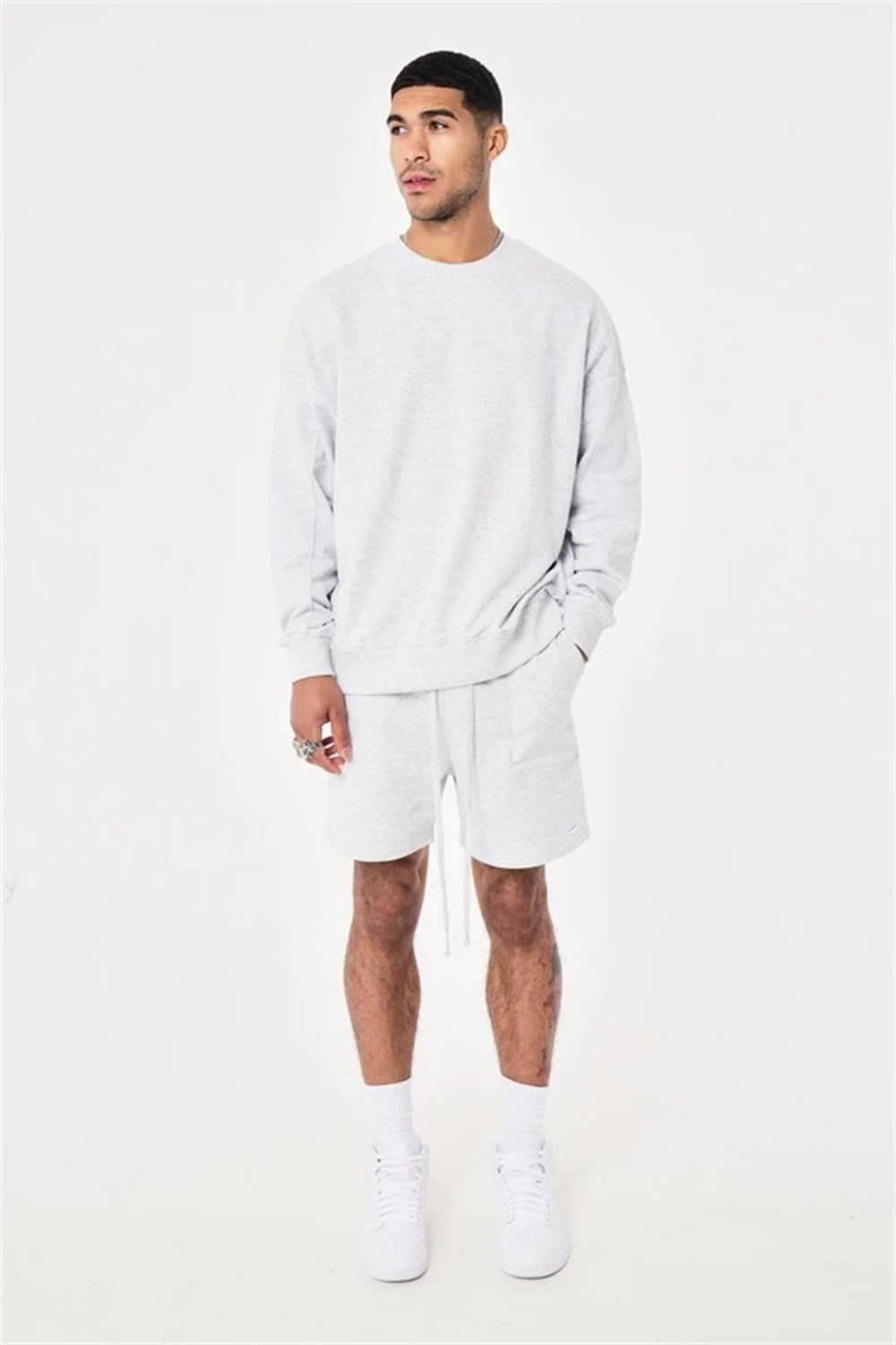 Oversize Basic Crew   Sweat Gri