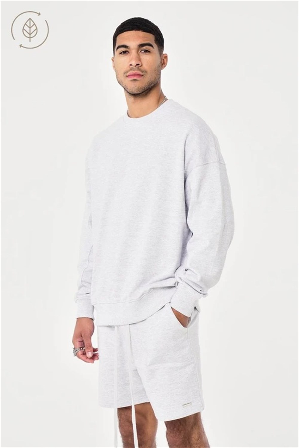 Oversize Basic Crew   Sweat Gri