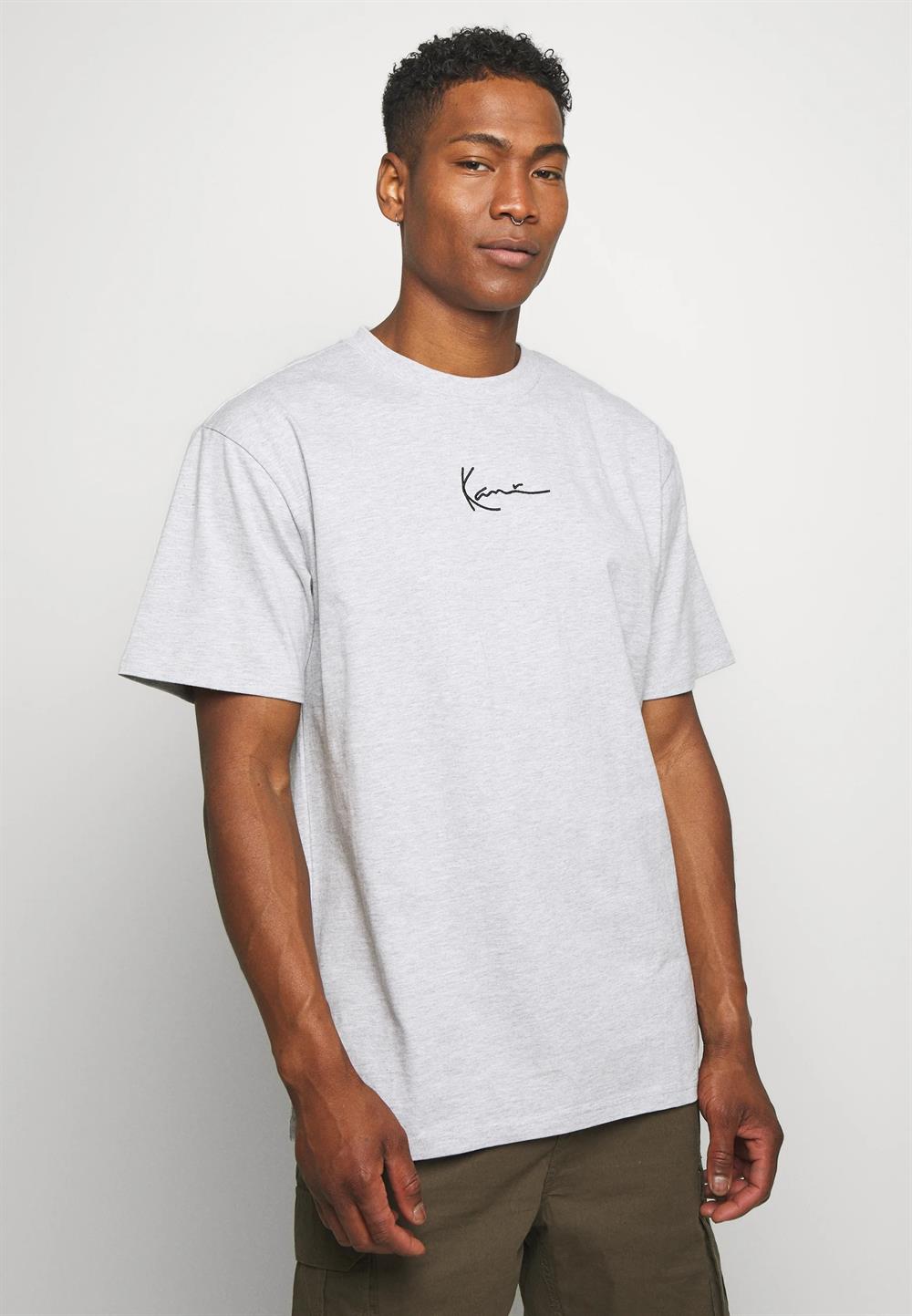 Oversize Basic  Small Logo  T shirt-Gri