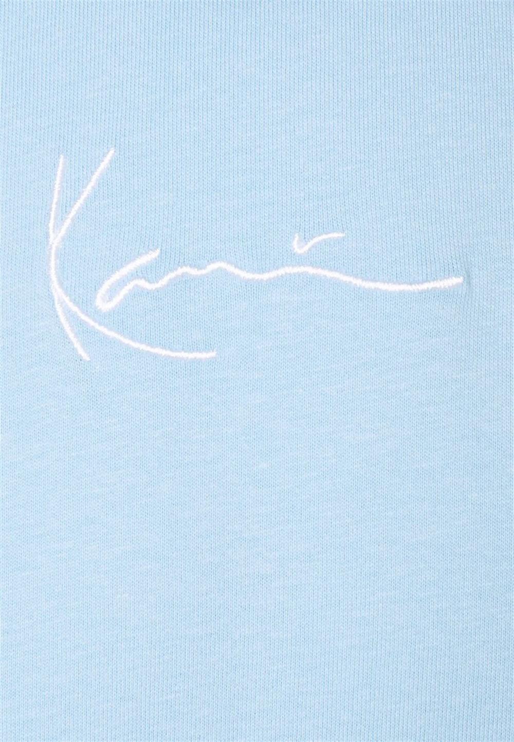 Oversize Basic  Small Logo  T shirt-Mavi Açık