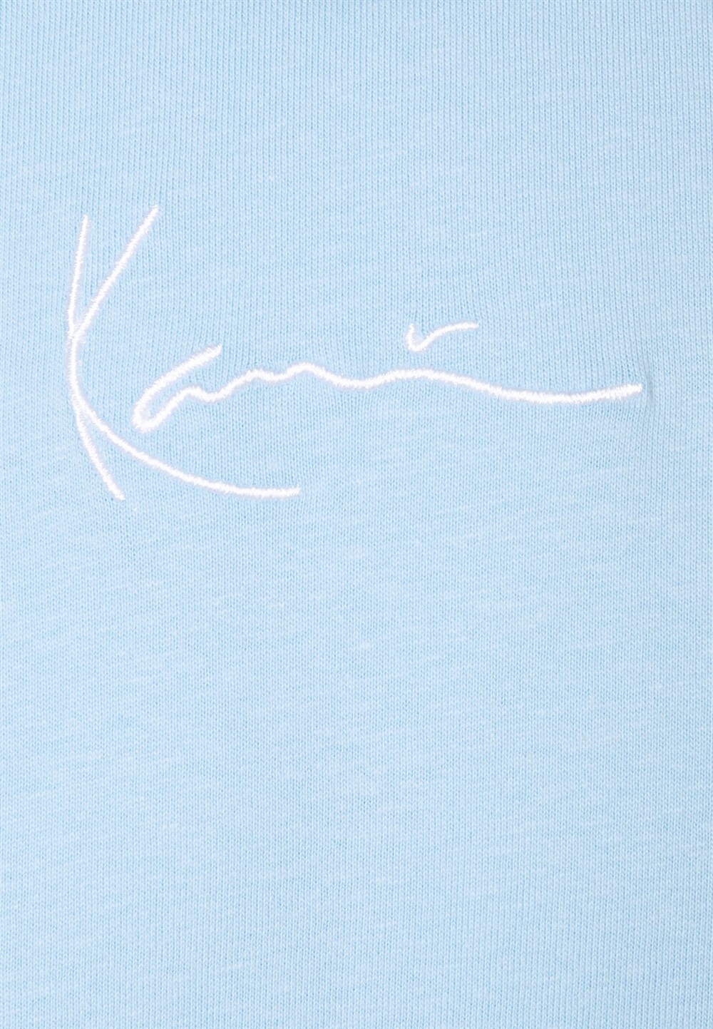 Oversize İmza Baskılı T shirt Mavi Açık