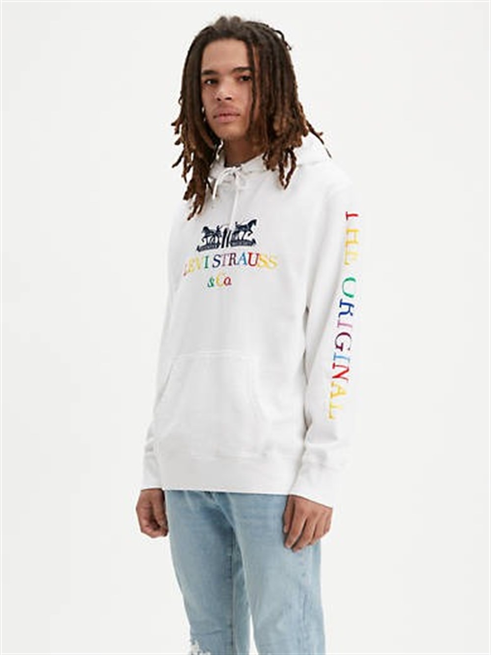 Oversize Kapişonlu 90's Sweat-Beyaz