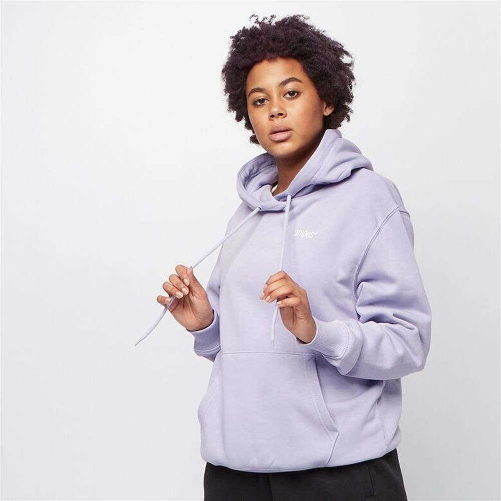 Oversize Kapişonlu Sweat Lila