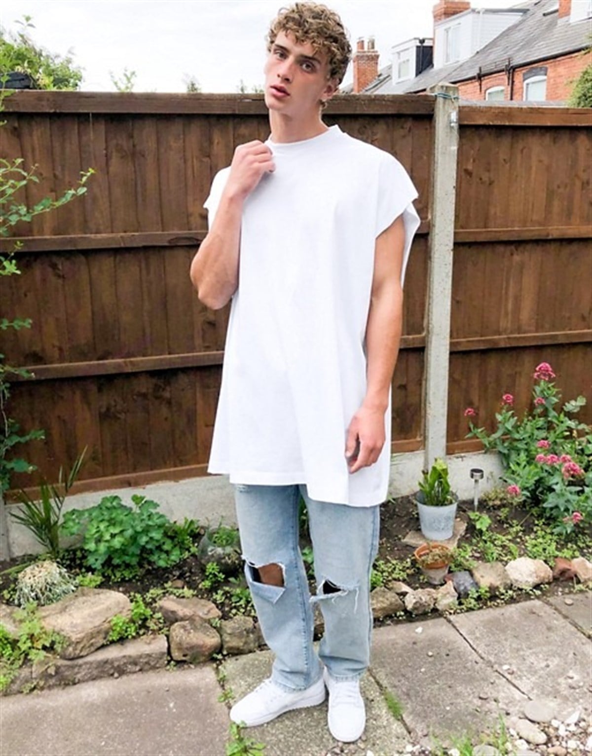 Oversize Kolsuz  Atlet Beyaz