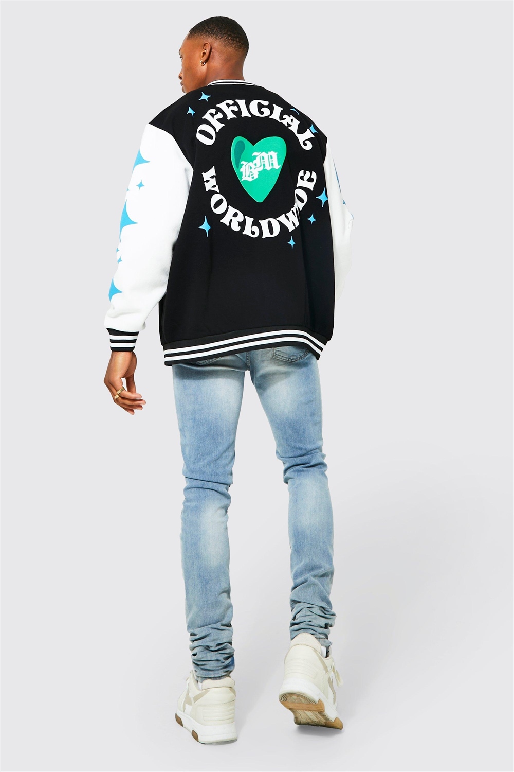 Oversize  Penye College Bomber Mont SweatSiyah