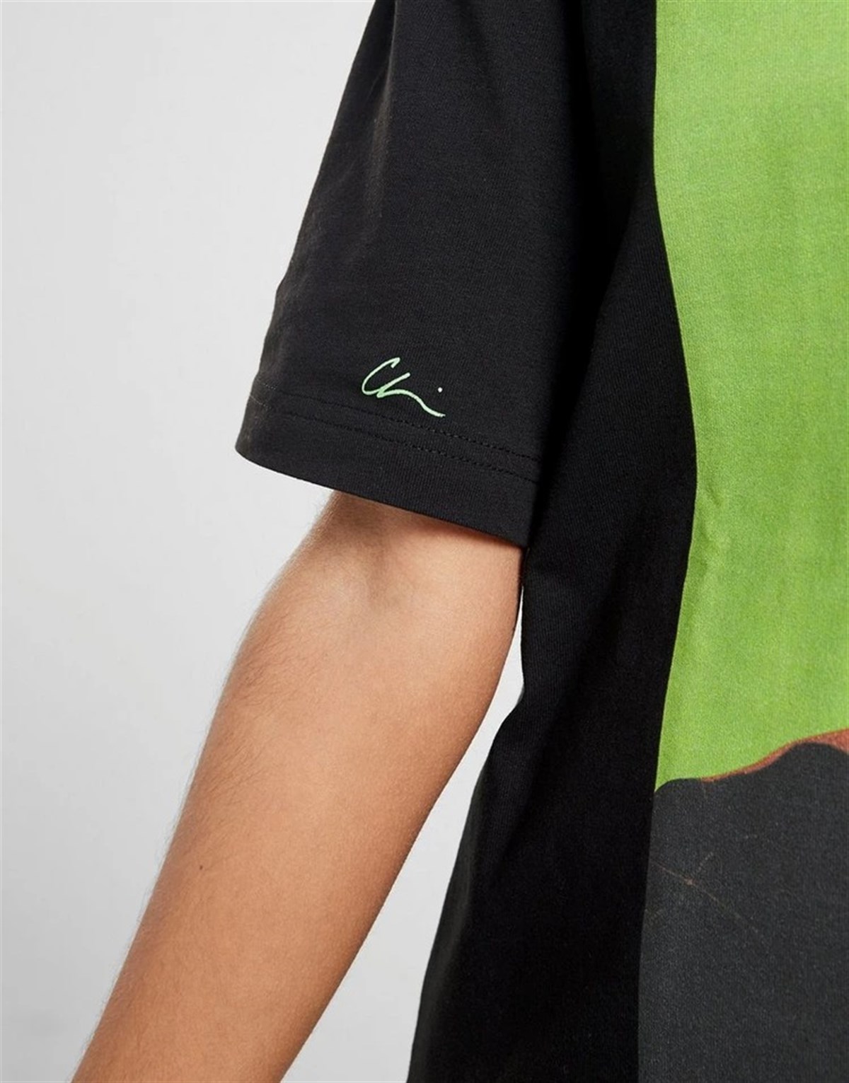 Oversize Queensbridge  Baskılı  T shirt Siyah-Yesil