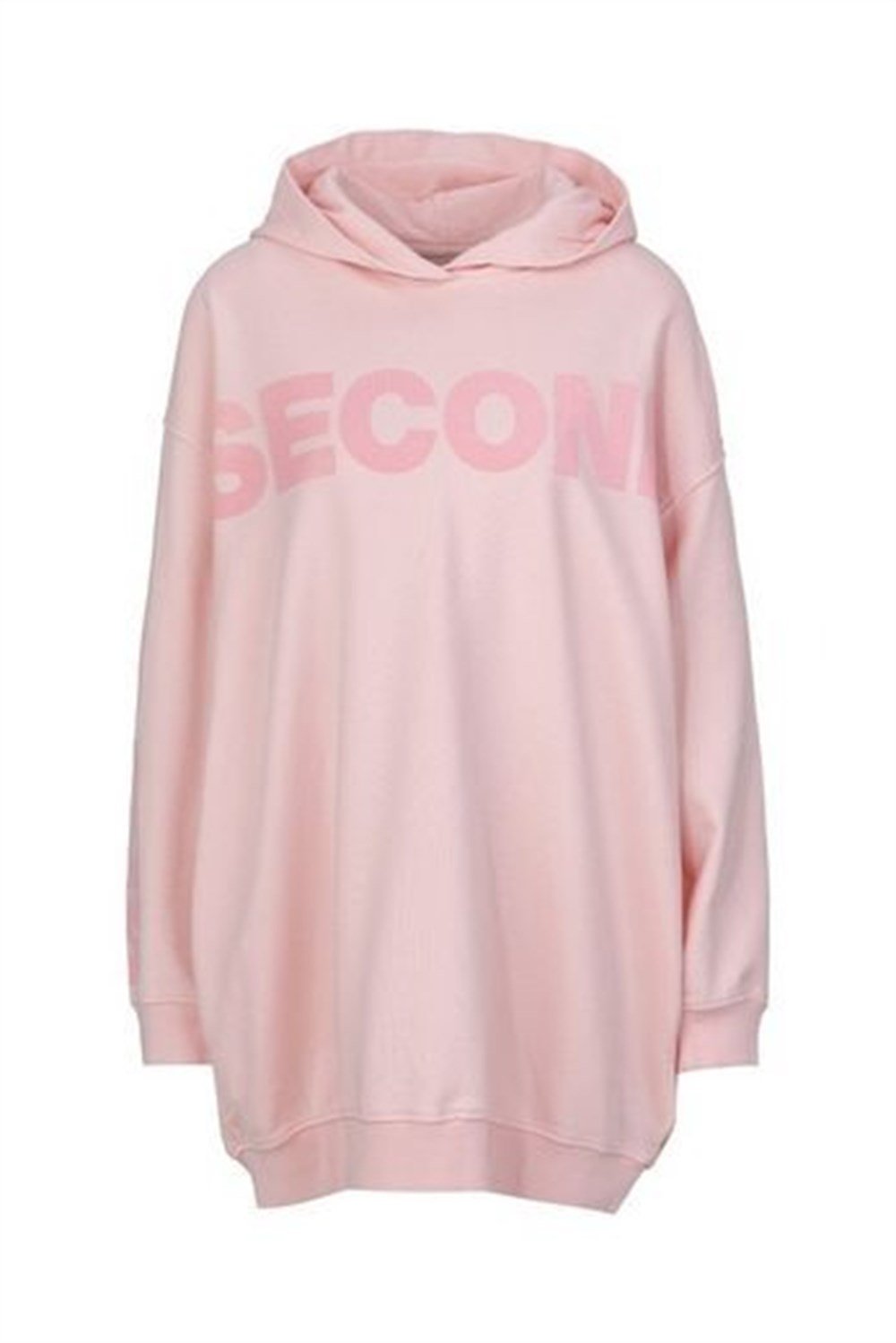 Oversize Secondlife Sweat Hoodie-Pembe