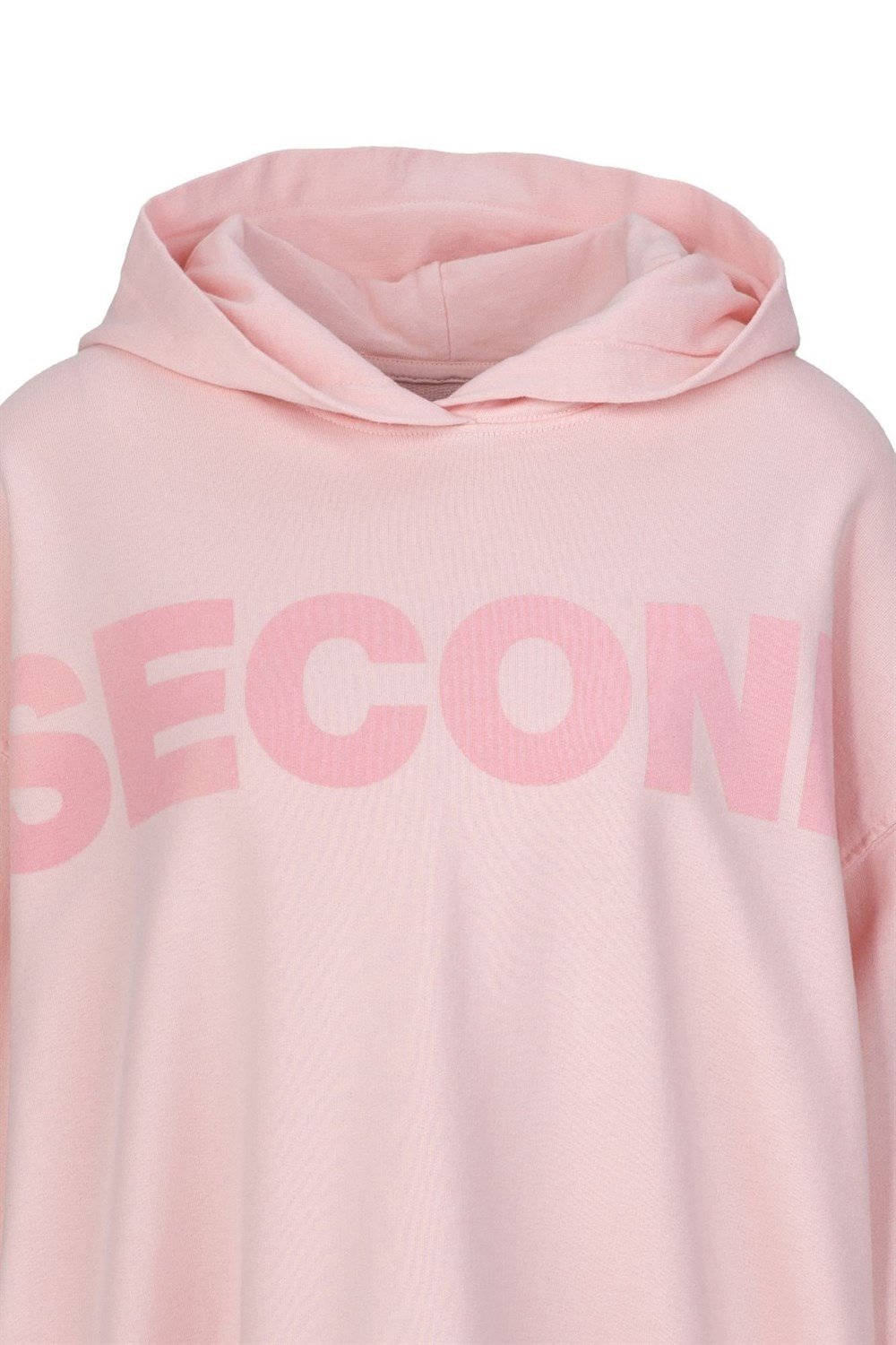 Oversize Secondlife Sweat Hoodie-Pembe