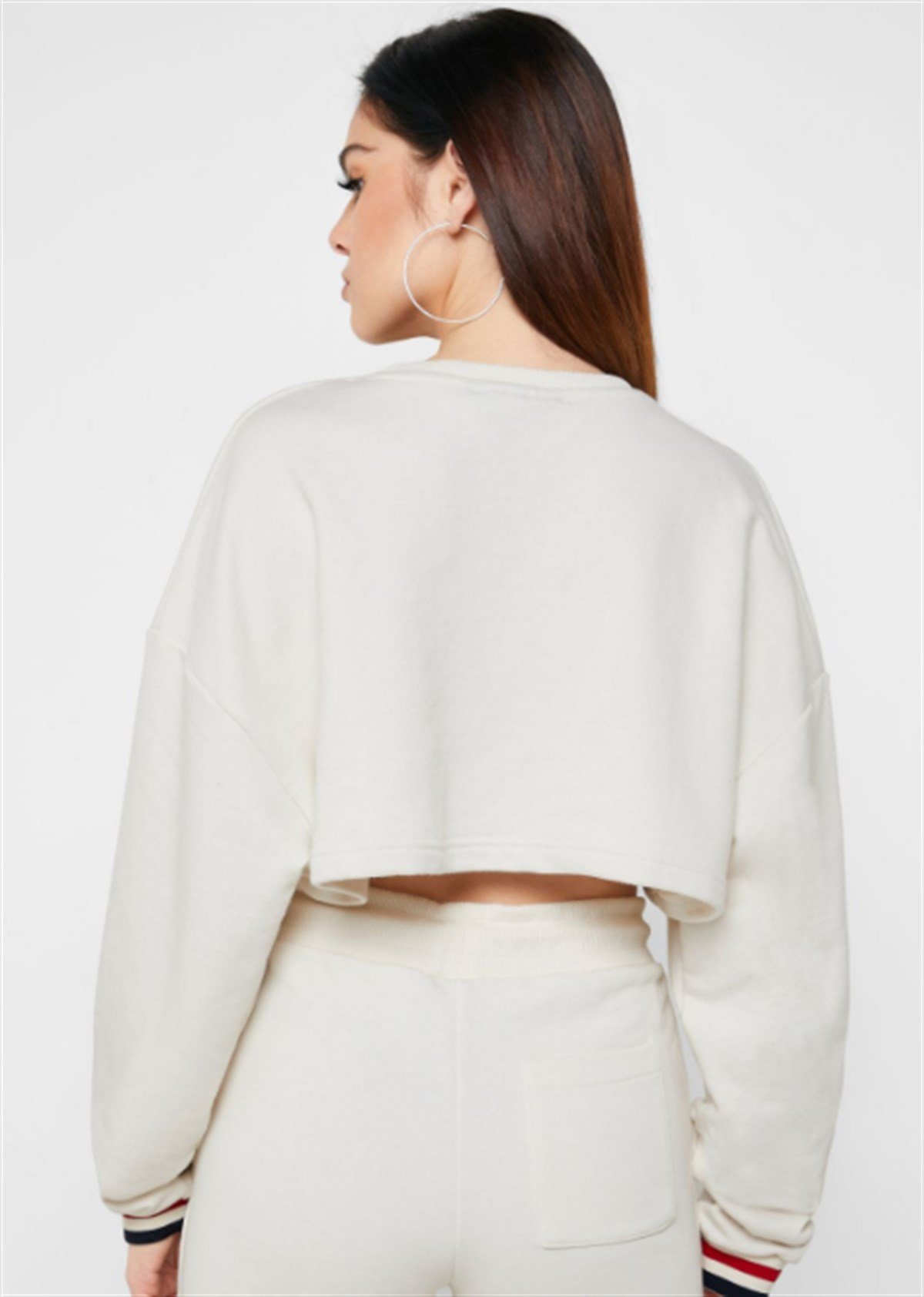 Oversize Special    Kısa Crop Sweat Krem