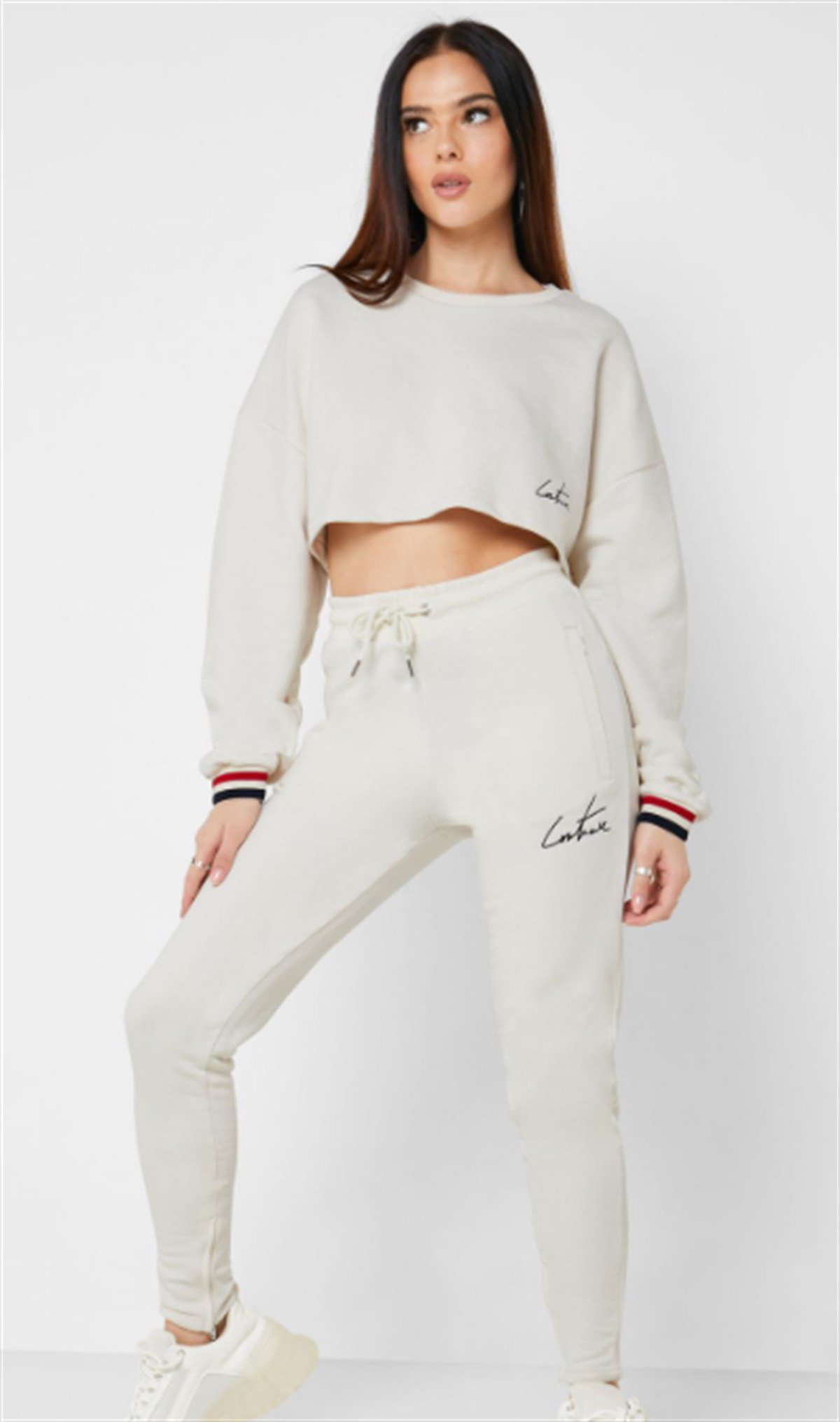 Oversize Special    Kısa Crop Sweat Krem
