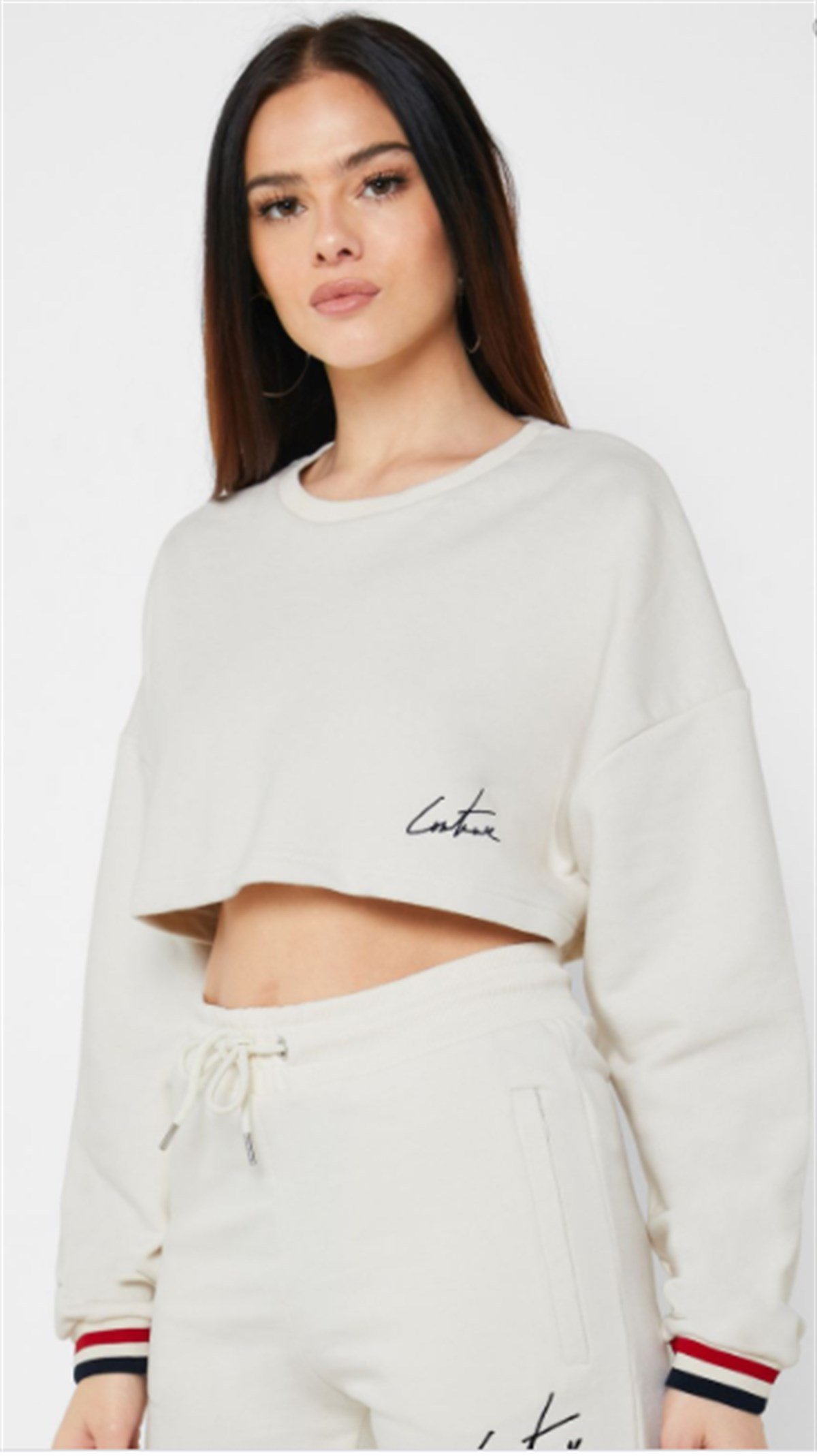 Oversize Special    Kısa Crop Sweat Krem