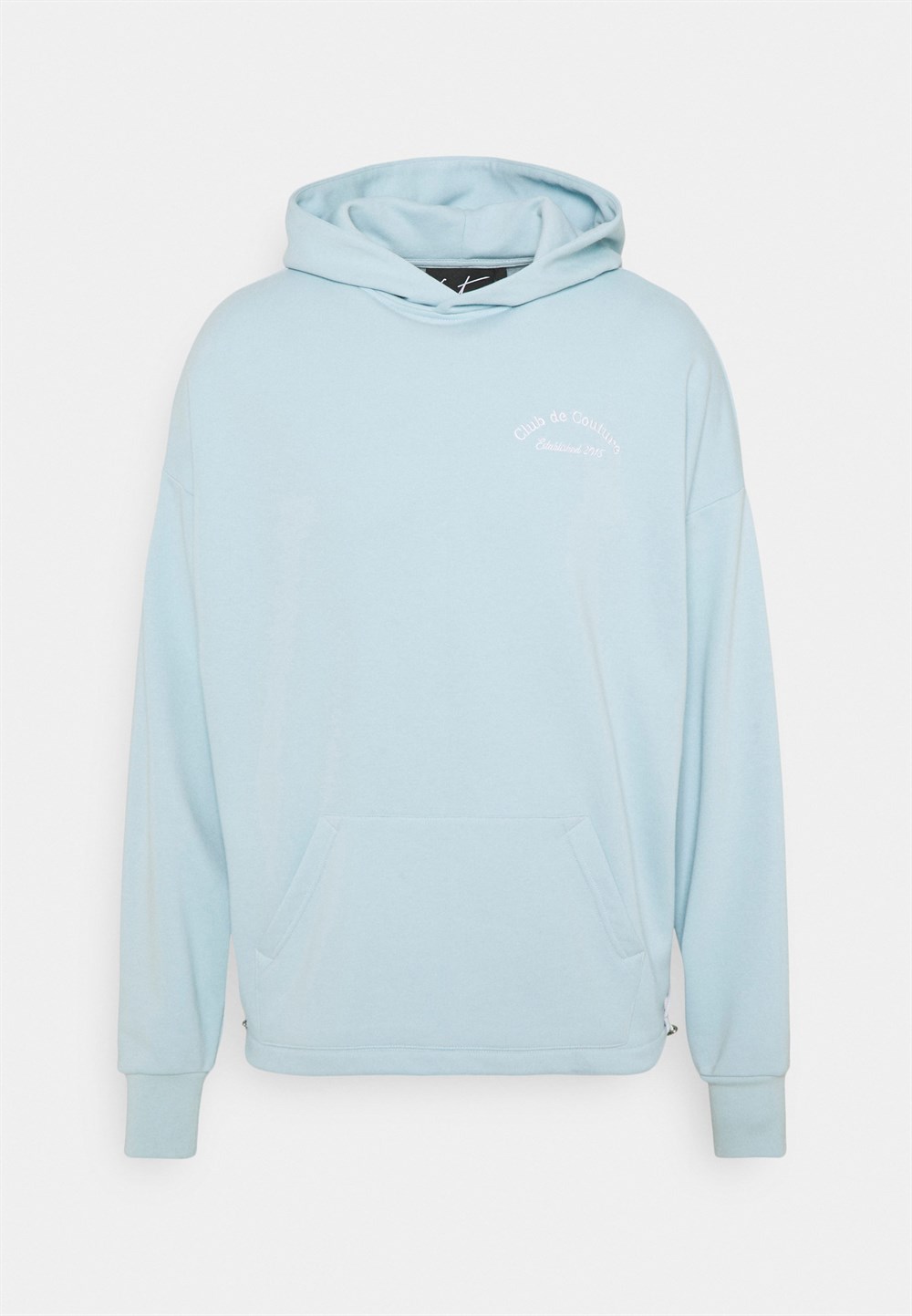 Oversize Yanı Şeritli  Kapişonlu Sweat Mavi Açık