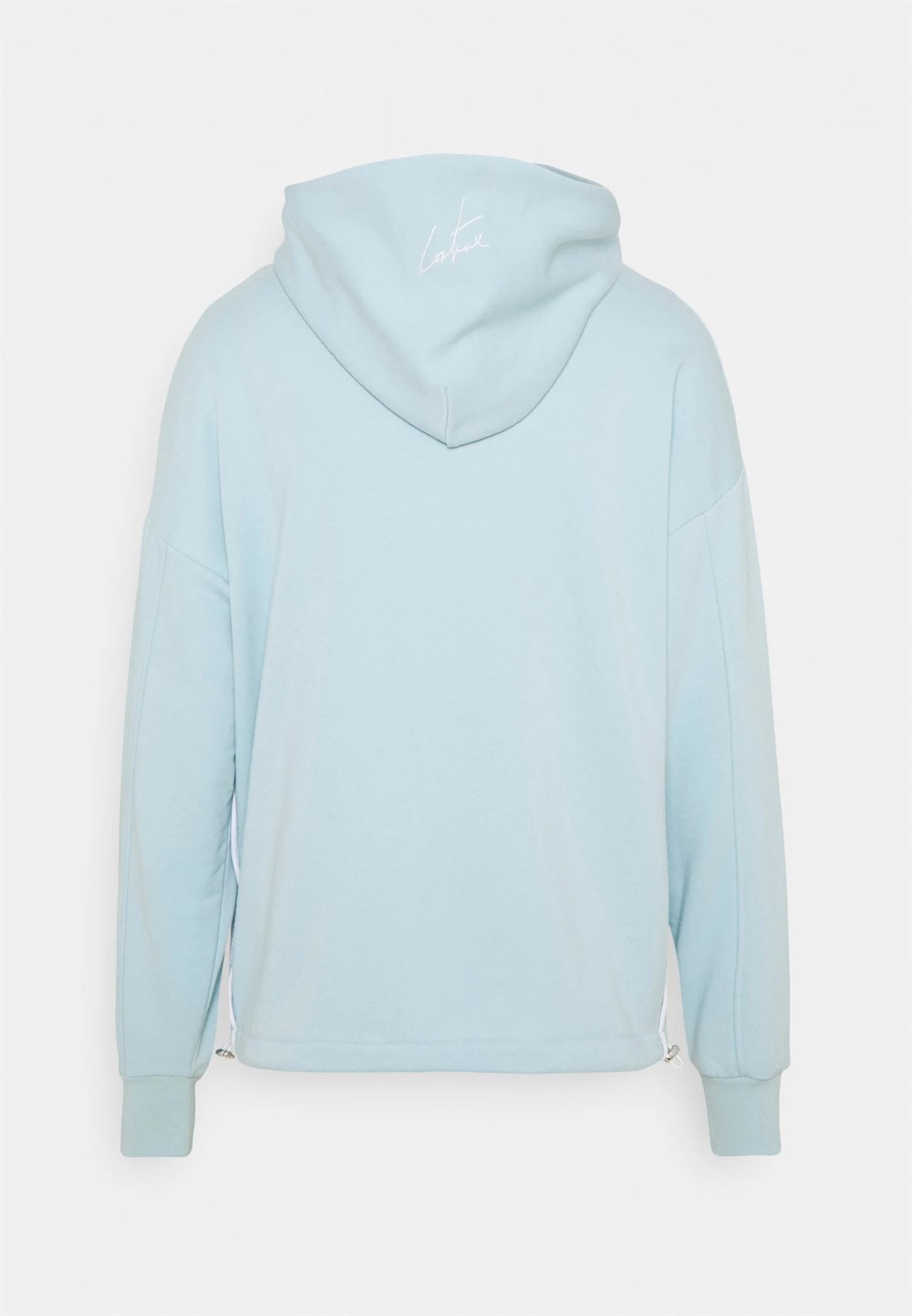 Oversize Yanı Şeritli  Kapişonlu Sweat Mavi Açık