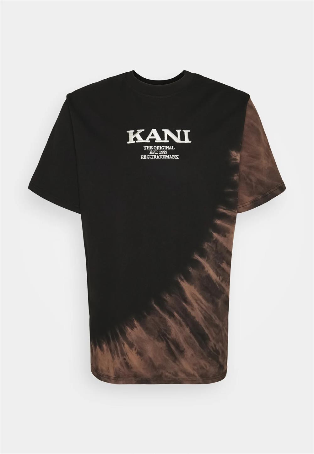 Oversize Yıkamalı  Logo  T shirt-Kahve