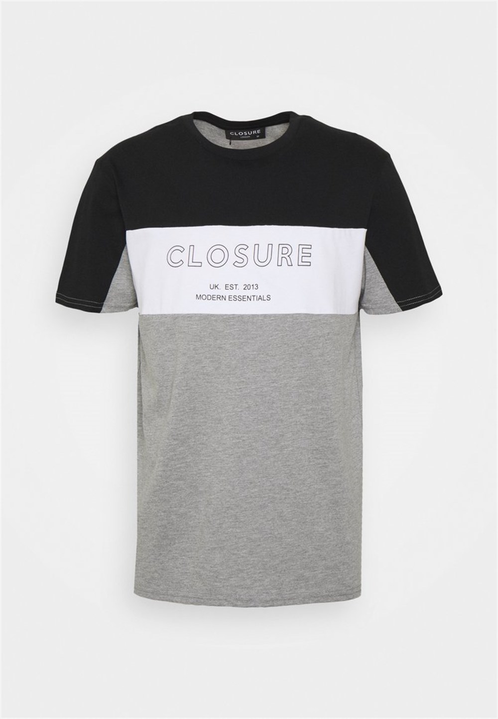 Panel Logo Block T Shirt Gri