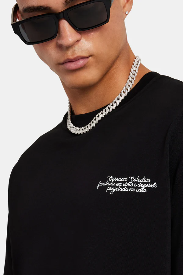 PARAISO GRAPHIC OVERSIZED T-SHIRT-Siyah