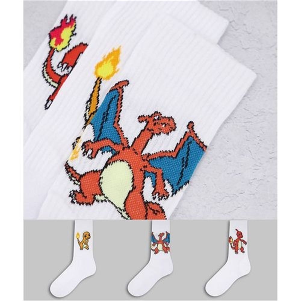 Pokemon  Sport  ÇorapBeyaz-Turuncu