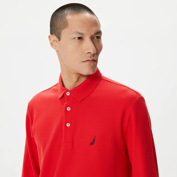 Polo Yaka Jersey Sweat-Kırmızı