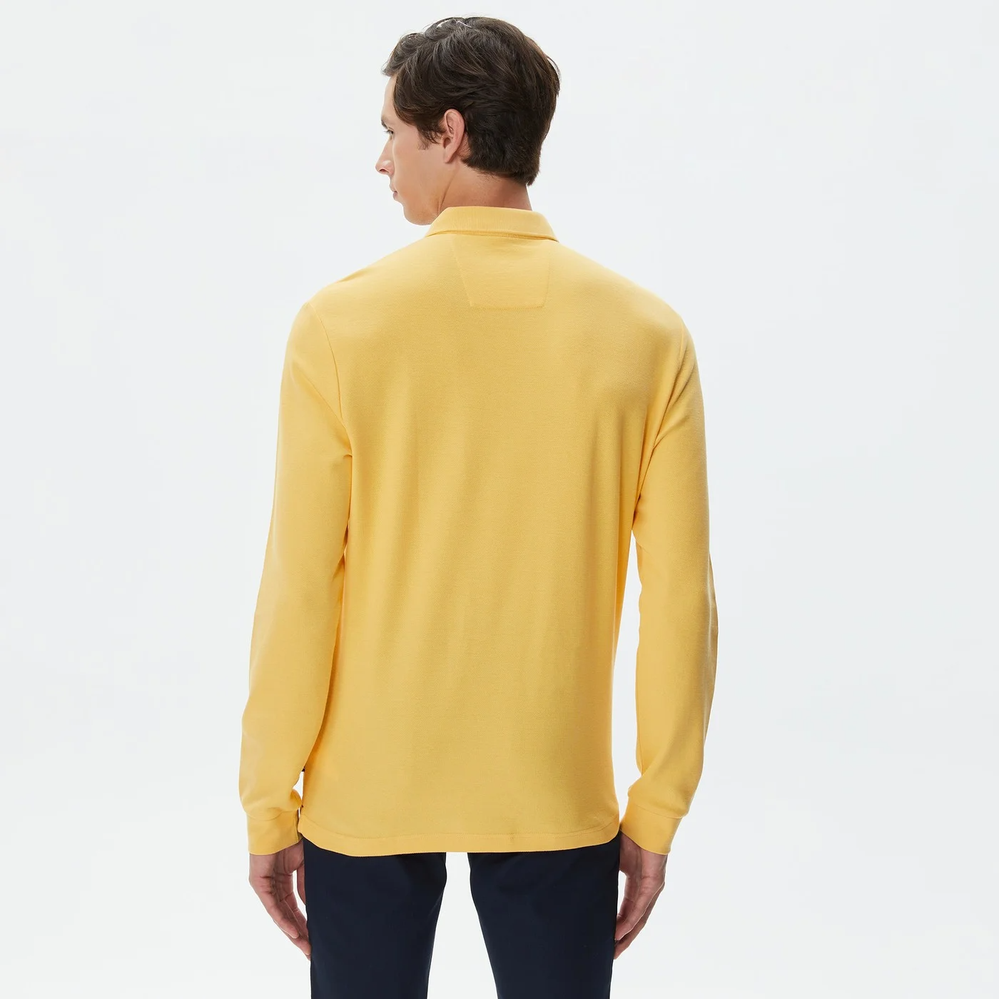 Polo Yaka Jersey Sweat-Sarı