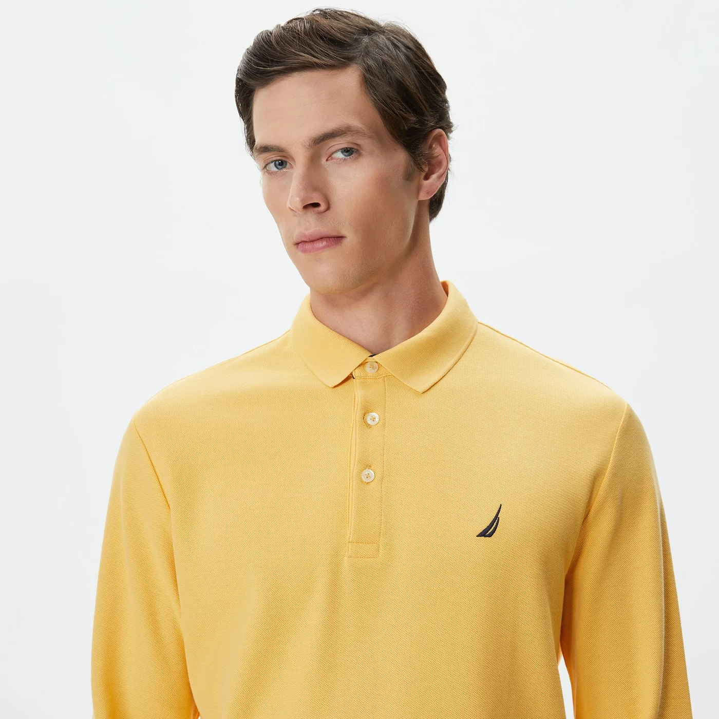 Polo Yaka Jersey Sweat-Sarı